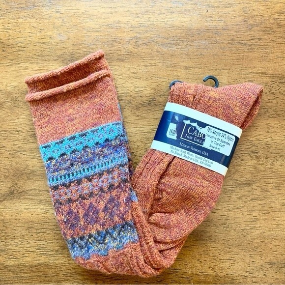 NWT Cabot New England Boho Hiking Layering Knee High Socks 9-11 - Picture 1 of 5